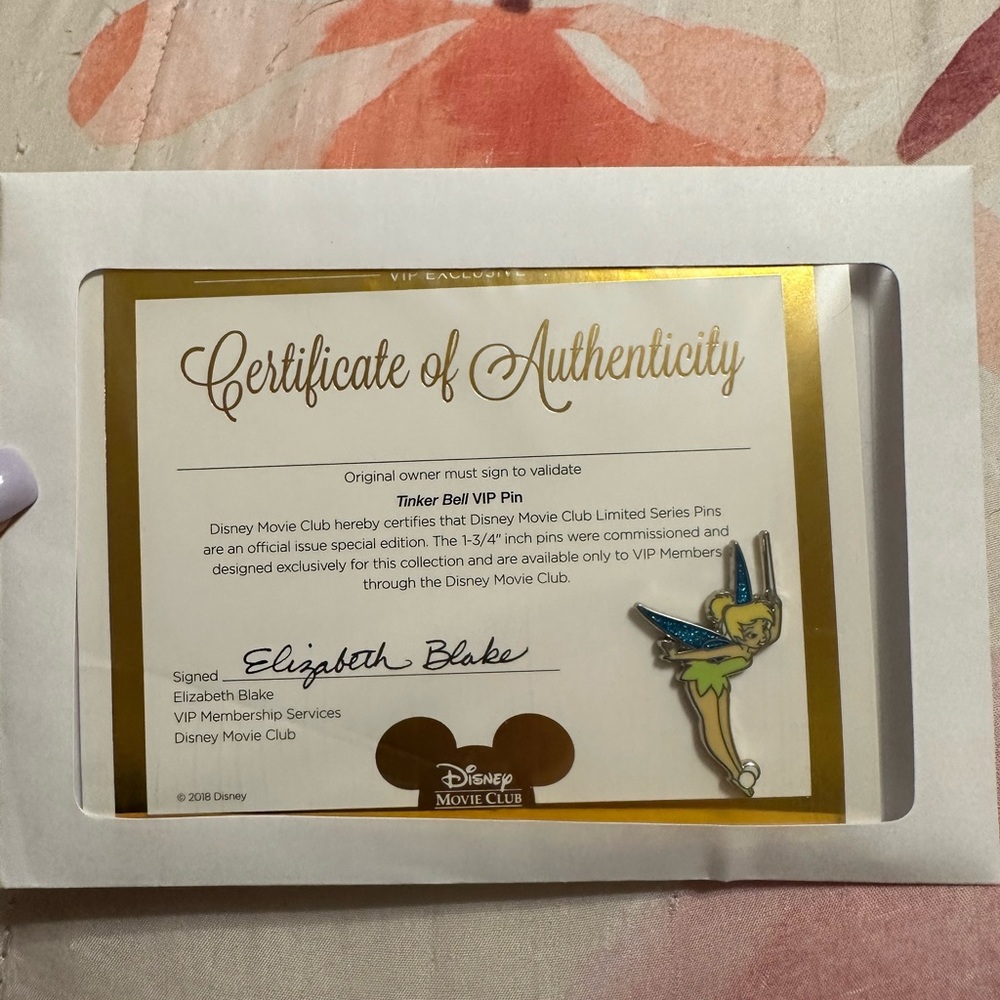 Tinkerbell Vip Trading Pin New